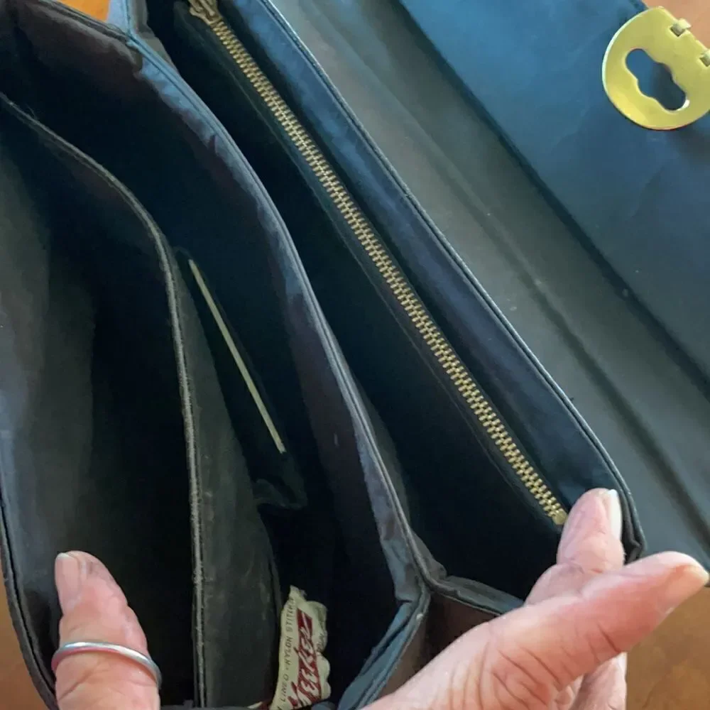 Vintage Black Leather Meeker Handbag